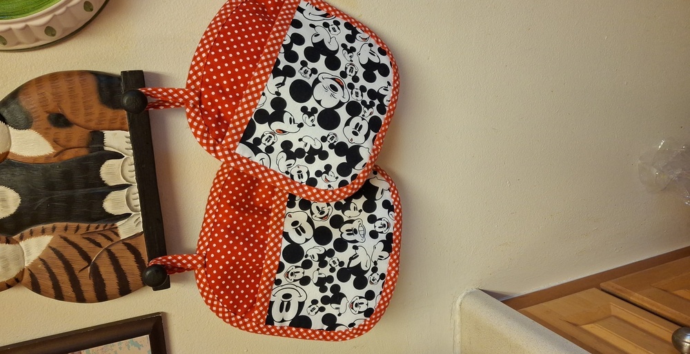 Red and Black Mickie Mouse Pot Holders